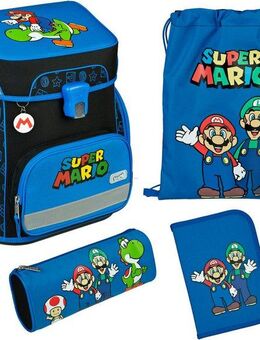 Scooli Schulranzen EasyFit, Super Mario (Set, 5-tlg)