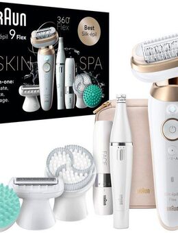Braun Epilierer Silk-épil Flex SkinSpa 9 9-681, All-In-One Set, FaceSpa-Epilierer & Mini-Rasierer für das Gesicht