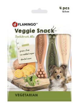 Flamingo Veggie Zahnbürste Mix - Sparpaket: 2 x 160 g (8 Stück, 12,5 cm)