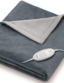 BEURER Heizdecke HD 75 Cosy Dark-Grey, elektrische Wärmedecke zum Einkuscheln, Mit 6 Temperaturstufen, Abschaltautomatik, maschinenwaschbar