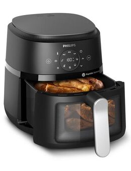 Philips Heißluftfritteuse Airfryer 2000 NA221/00, mit 4.2L, Sichtfenster, 1500 W, RapidAir Technologie und 13 Kochfunktionen, Schwarz/Silber