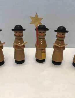 Erzgebirge naturfarbene 6 Kurrendesänger Krippenfiguren Weihnachtsschmuck - Meerbusch