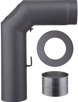 Color Emajl Ofenrohr Heathus Rauchrohr-Set GR, (Set, 3-tlg), Bogen, 150 mm, 90 °, 60 cm, grau
