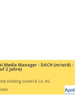 Senior Social Media Manager - DACH (m/w/d) - Kammerstein