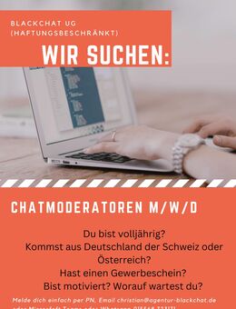 Chatmoderatoren gesucht / Homeoffice / Freelancer - Kiel