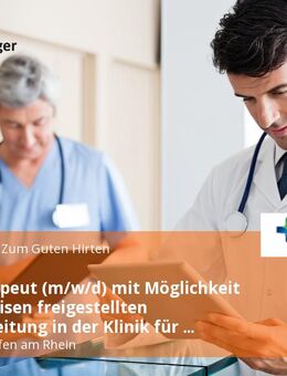 Ergotherapeut (m/w/d) mit Möglichkeit zur teilweisen freigestellten Praxisanleitung in der Klinik für Geriatrie und Innere Medizin - Ludwigshafen (Rhein)
