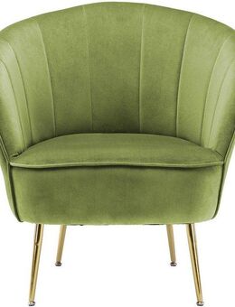 Kayoom Sessel Loulan 125, gemütlicher Cocktail-Sessel, edler Samtbezug (1-St), Cocktail-Sessel, Rückenlehne mit Ziernaht, Metallbeine in Gold