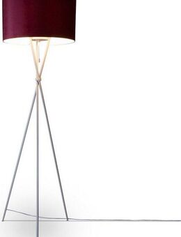 Paco Home Stehlampe Kate uni Color, ohne Leuchtmittel, Wohnzimmer Dreibein Standleuchte Velour Höhe 177,5cm Filigran E27