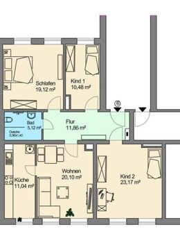 ***Erstbezug nach Renovierung, 4-Raum-Wohnung** - Limbach-Oberfrohna