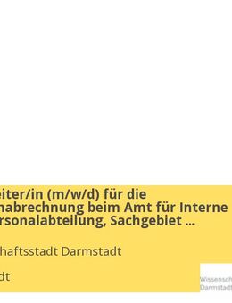 Sachbearbeiter/in (w/m/d) für die Reisekostenabrechnung beim Amt für Interne Dienste, Personalabteilung, Sachgebiet Personalabrechnung Teilzeit - Darmstadt