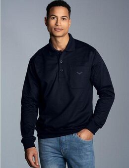 Trigema Sweatshirt TRIGEMA Langarm Polo aus Sweat-Qualität