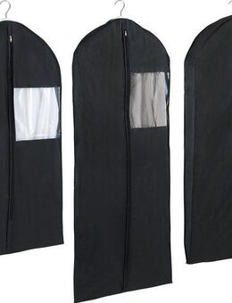 WENKO Kleidersack Modell Deep Black (Set, 3 St) Kleiderhülle mit Sichtfenster & Reißverschluss, abwaschbar, 3 Größen