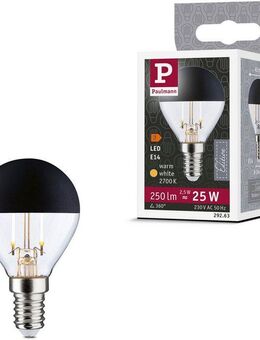 Paulmann LED-Leuchtmittel LED Tropfen Kopfspiegel 250lm E14 2700K 2,5W 230V schwarz matt, E14, 1 St., Warmweiß