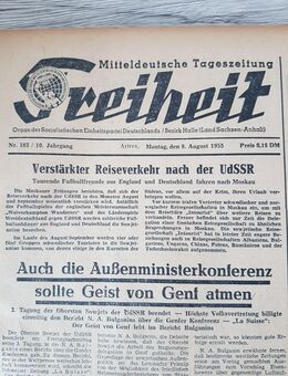 Alte Zeitung Freiheit - Mitteldeutsche Zeitung - Ausgabe 1955 - Damme
