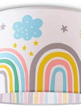 Paco Home Deckenleuchte Tweet 462, ohne Leuchtmittel, Lampe Kinderzimmer Deckenlampe Regenbogen Sonne Wolken Sterne E27