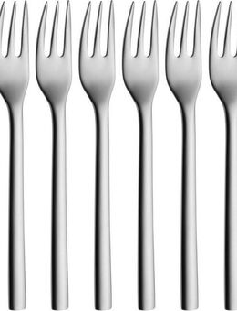 WMF Kuchengabel Nuova (6 Stück), 6-tlg., 16 cm, Cromargan Edelstahl rostfrei 18/10, Geschenkverpackung