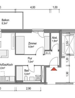 NEUBAU! Schöne helle 2-Zimmer-Wohnung mit Balkon - Bamberg