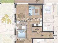 Wohnquartier Bachstraße - Eigentumswohnung 78,53 Wfl. Terrasse und 32 Qm-Gartenanteil für die Wohnung - Obersontheim