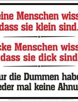 Lustiges Blechschild Nur die Dummen... lustig witzig Spaß - Berlin