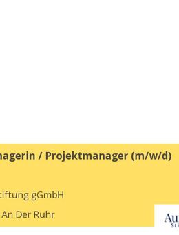 Projektmanagerin / Projektmanager (m/w/d) Teilzeit - Mülheim (Ruhr)