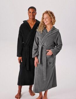 Bruno Banani Unisex-Bademantel Robby, ideal für Sauna & Spa, Standardlänge & Überlänge, Langform, Walkfrottee, Kapuze, Gürtel, Damen & Herren Bademäntel, Baumwolle, mit Taschen, Sauna, XS-3XL