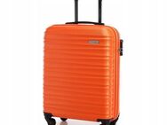 Premium Koffer Reisekoffer Kabinenkoffer mit Rippen ABS Kunststoff 34l orange - Wuppertal