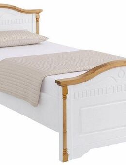 Home affaire Massivholzbett Graz, hohe Belastbarkeit, klassischer Landhausstil, FSC® zertifiziert (Breite/Belastbarkeit 180cm/220 KG, 90cm/=120KG), mit dekorativen Fräsungen, inklusive Lattenrost