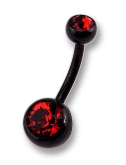 Zeeme Bauchnabelpiercing Bauchnabelpiercing Chirurgiestahl schwarz Kristall