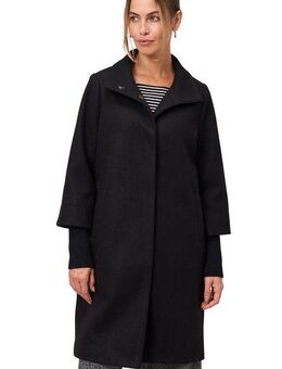 Zero Wintermantel Damen Mantel Wolloptik mit Stehkragen