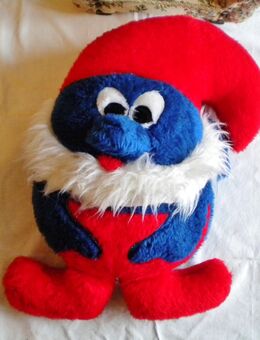 Papa-Schlumpf,Stoff,Füllung,fester Körper,ca. 45 cm,Alt - Linnich