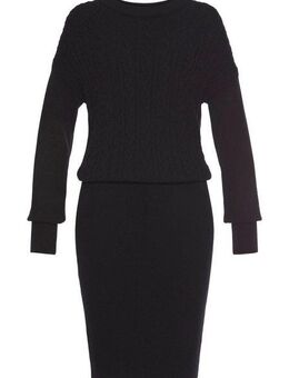 LASCANA Strickkleid mit Zopfmuster, elegantes Herbst- Winterkleid, Minikleid
