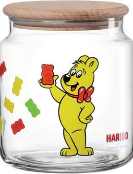 Ritzenhoff & Breker Vorratsglas HARIBO Allover, 1,1 Liter, Glas, Holz, Silikon, (1-tlg), Maße: 12 x 12 x 13 cm