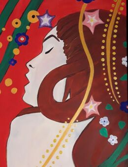 Acrylbild 30 x 40 cm "Wasserschlange rot" - Dresden