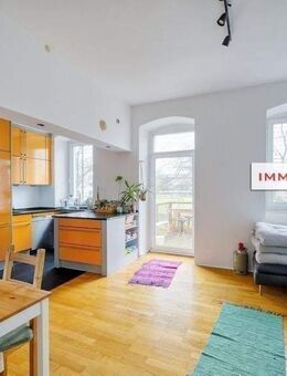 IMMOBERLIN.DE - Sympathische Altbauwohnung mit großer Westterrasse & kleinem Garten in ruhiger Gartenhauslage - Berlin