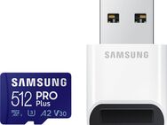 MicroSD Speicherkartenleser USB 3.0 Typ A, MicroSDXC Samsung PROPlus 512GB, A2, V30, UHS 3, mit einer Datenübertragung von bis zu 160MB/s Lese- und 130MB/s Schreibgeschwindigkeit - Fürth