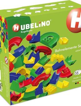 Hubelino Kugelbahn-Bausatz Kugelbahn Bahnelemente Set, (55-tlg), Made in Germany