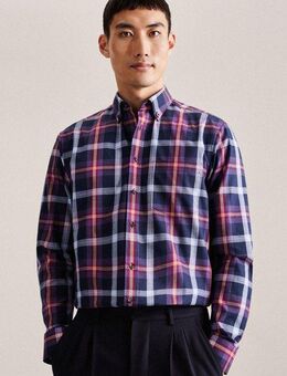 seidensticker Flanellhemd Regular Regular Langarm Button-Down-Kragen Karo