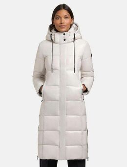 khujo Steppmantel Shane2-YM Glänzender Damen Wintermantel mit (abnehmbarer) Kapuze