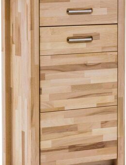MCA living Garderobenschrank Fenja Kommode, Schrank, Drehtürenschrank - Höhe 112 cm (1-St) Massivholz, Kernbuche, 1 Tür, 1 Schubkasten, Breite 66 cm