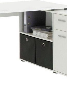 FMD Eckschreibtisch Lex, Schreibtisch / Sideboard, variabel montierbar, Breite 136 / 205 cm, Made in Germany
