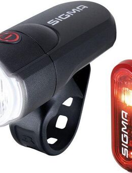 SIGMA SPORT Fahrradbeleuchtung Aura 30 Frontlicht und Curve Rücklicht Beleuchtungsset
