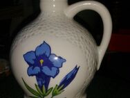 Vase weiß mit blauer Blume, 15cm, - Leipzig Ost