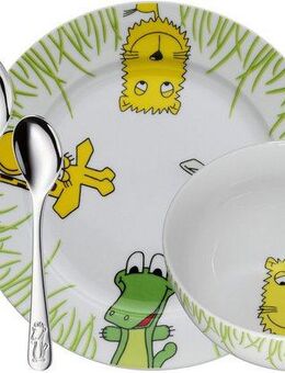 WMF Kindergeschirr-Set Safari (6-tlg), 1 Personen, Cromargan® Edelstahl Rostfrei 18/10, ab 3 Jahren, spülmaschinengeeignet, farb- und lebensmittelecht