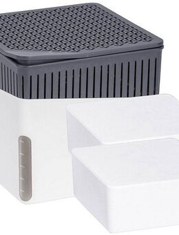 WENKO Luftentfeuchter Modell Cube, für 80 m³ Räume, Tank 1,6 l, mit 2 x 1000 g Entfeuchter-Blöcken