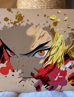 Demon Slayer: Rengoku Kyojuro Acrylmalerei A4 - Bietigheim-Bissingen