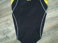 NEU! ADIDAS Sport Badeanzug Gr 38 Athletic schwarz gelb grau 3 weiße Streifen - Schellerten