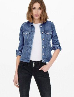 ONLY Jeansjacke ONLWONDER – Jeansjacke mit Teilungsnähten und Stretch sehr figurbetont, casual, Denim, Baumwollmischung, Brusttaschen