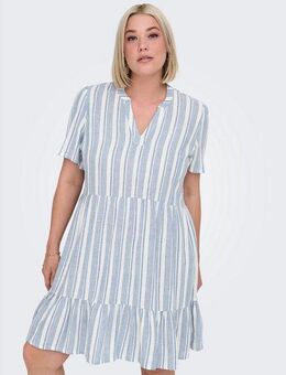 ONLY CARMAKOMA Minikleid CARTIRI-CARO S/S V-NECK LIN DRESS TLR Sommerkleid