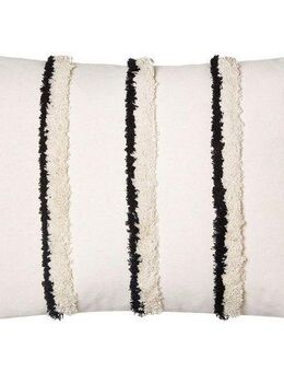 TOM TAILOR HOME Dekokissen Fluffy Stripe, Rautenmotiv und Quasten, Kissenhülle ohne Füllung, 1 Stück