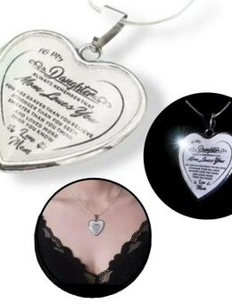 Halskette mit Anhänger Weiß Herz Geschenkidee für Tochter vom Mama Mutter 9,90€* - Villingen-Schwenningen